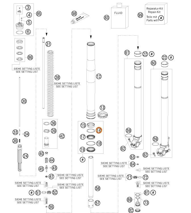 Упорное кольцо передней вилки 50x57,6x1,5 KTM - мотозапчасть
