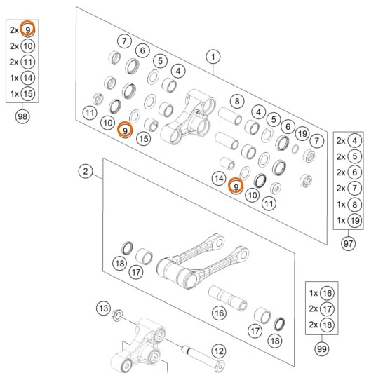 Шайба прогрессии 29,75x19x0,4 KTM - мотозапчасть