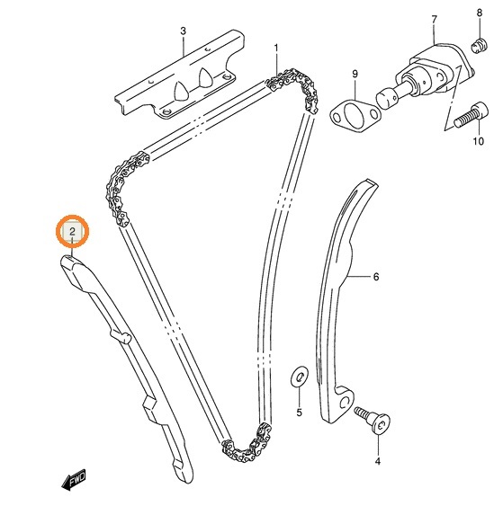 Слайдер ГРМ Djebel 250 ( 12771-13E00 / 12771-13E01 ) Suzuki - фото 1