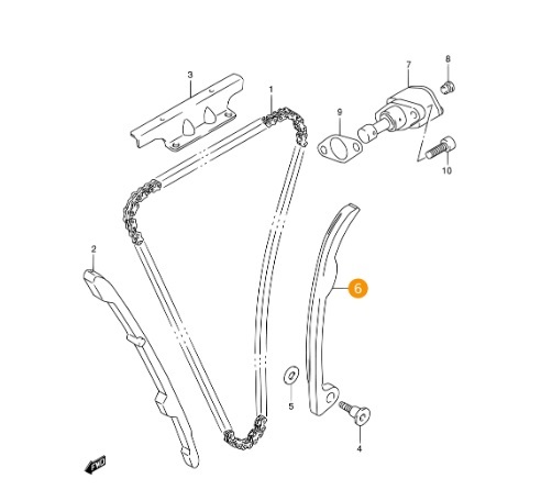 Слайдер натяжителя ципи ГРМ Djebel 250 ( 12811-13E00 / 12811-13E01 ) Suzuki - мотозапчасть Слайдер натяжителя ципи ГРМ Djebel 250 ( 12811-13E00 / 12811-13E01 ) Suzuki - фото 1