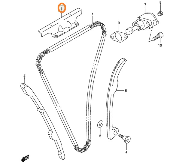 GUIDE, CAM CHAIN NO.2 Honda - фото 1