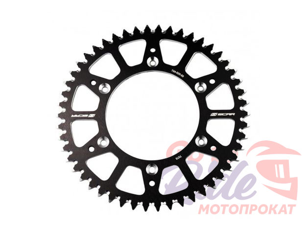 Задняя звезда Scar KAWASAKI KX-KXF - 51 зубьев - Black SCAR - мотозапчасть