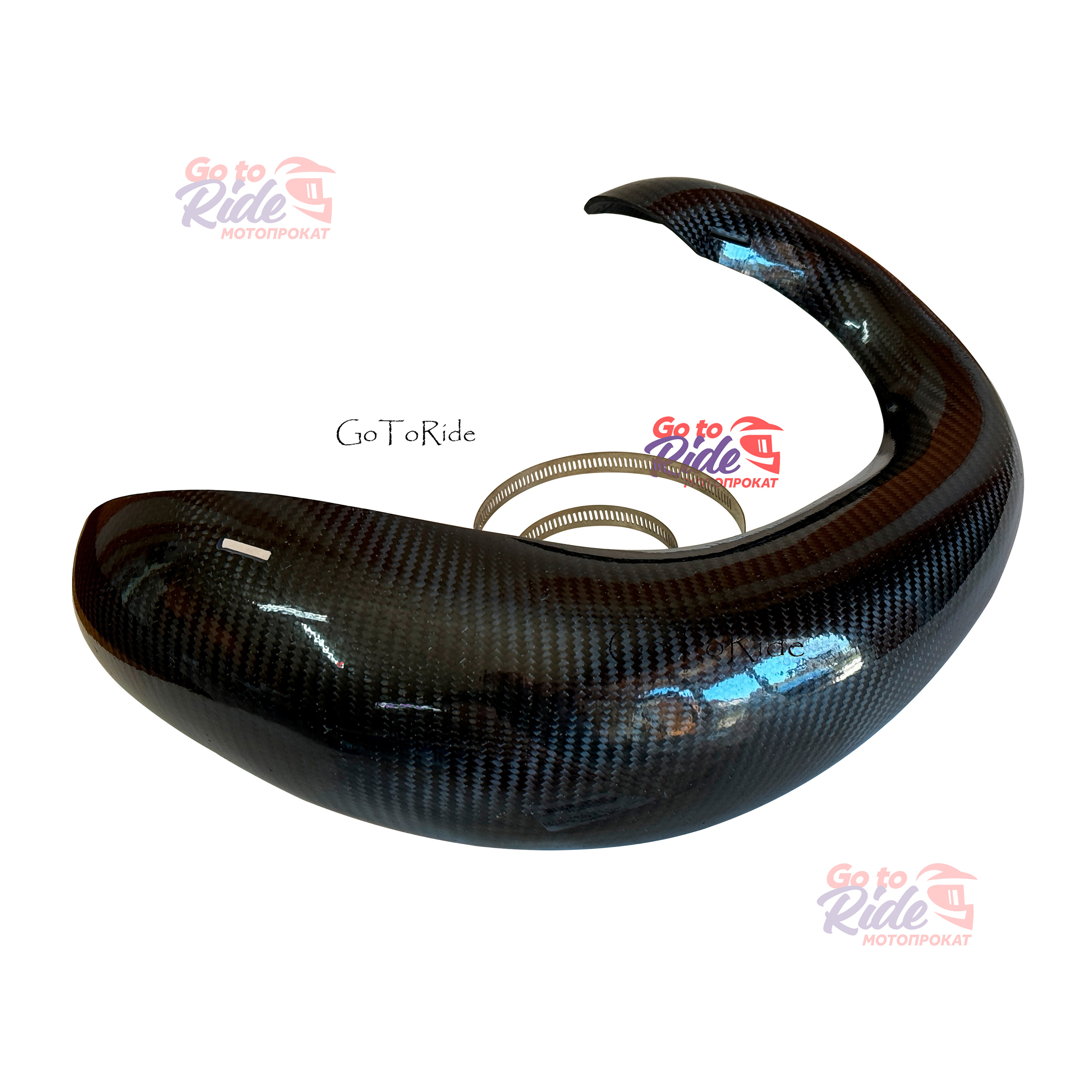 Карбоновая защита резонатора Hengjian Z300 2T , GR8 T300l (19-22) OTOM - мотозапчасть