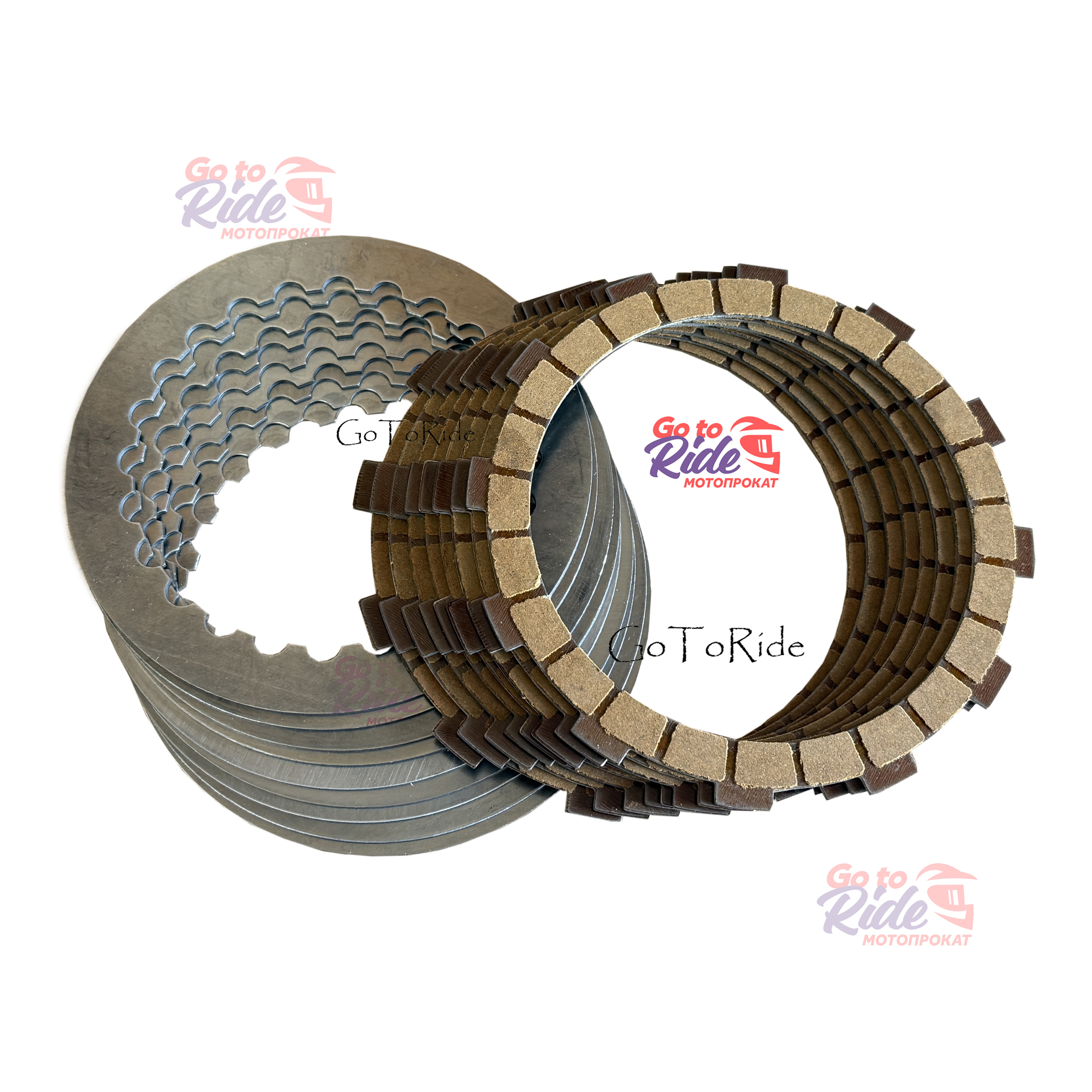 Комплект дисков сцепления Koshine KN320 2T (сталь+фрикционы) OTOM - мотозапчасть