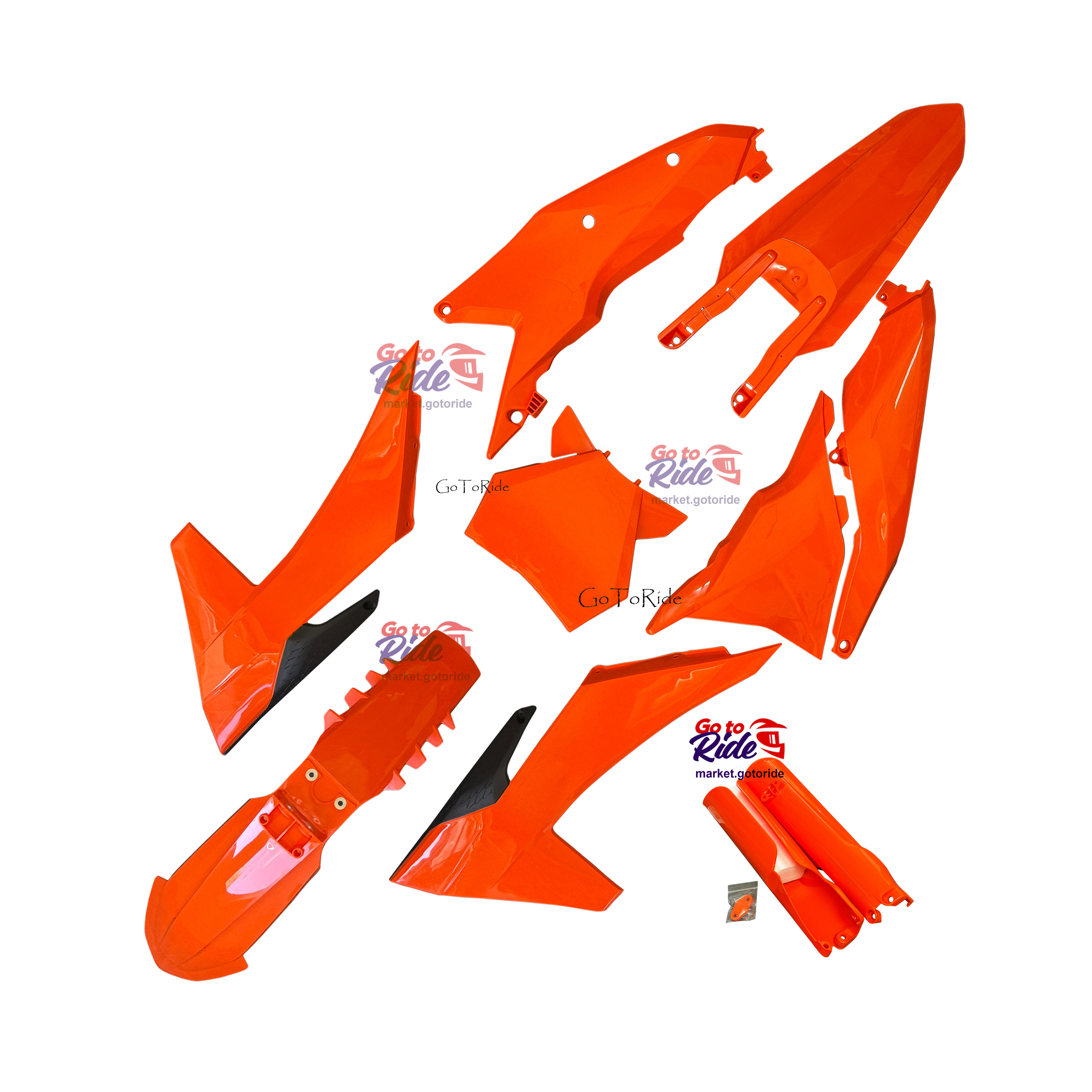 Комплект пластика SZC KTM 2023-2024 (оранжевый), Hengjian 300 2T SZC - мотозапчасть