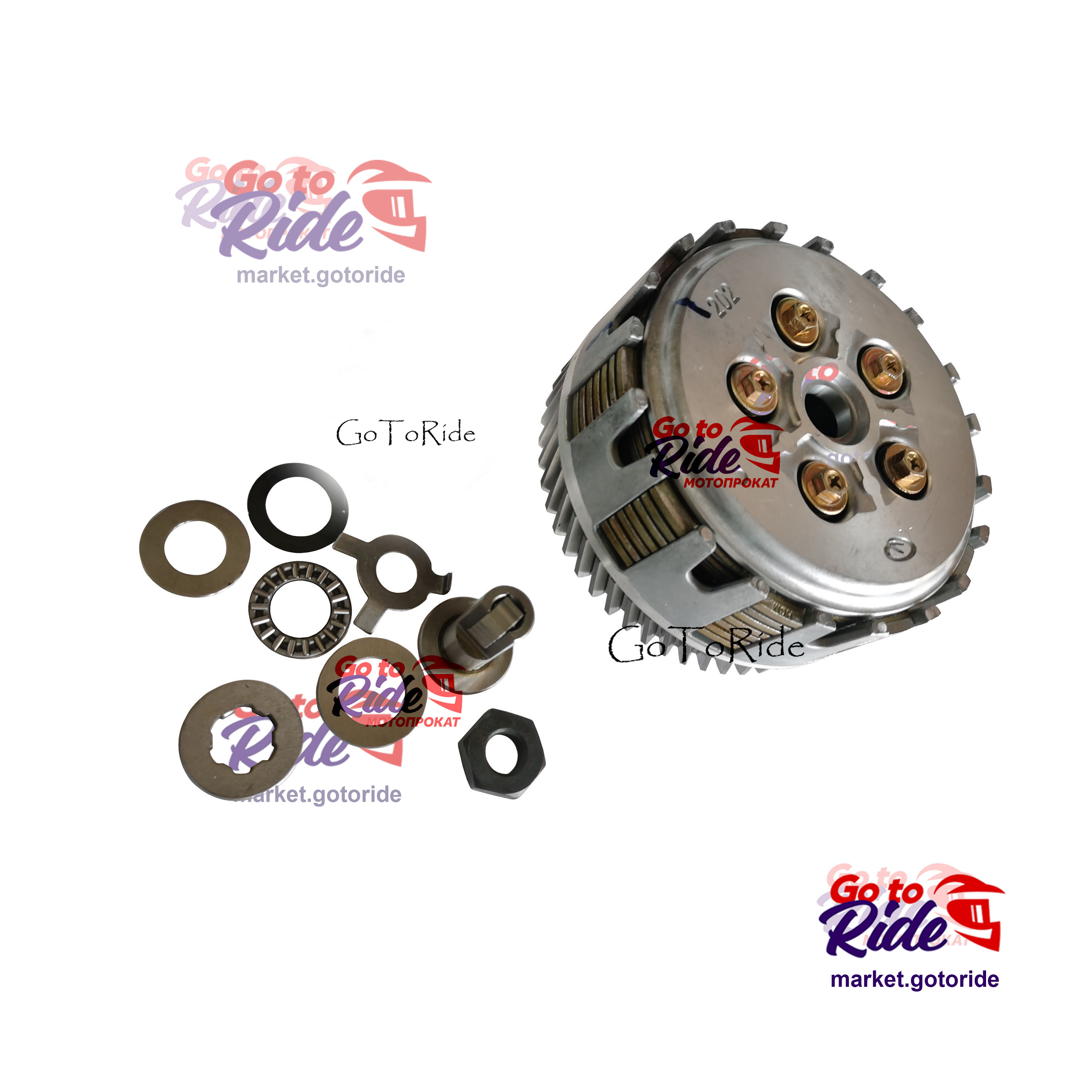 Сцепление в сборе GR7 двиг. MT-250 2T (Lanza) Loncin - мотозапчасть