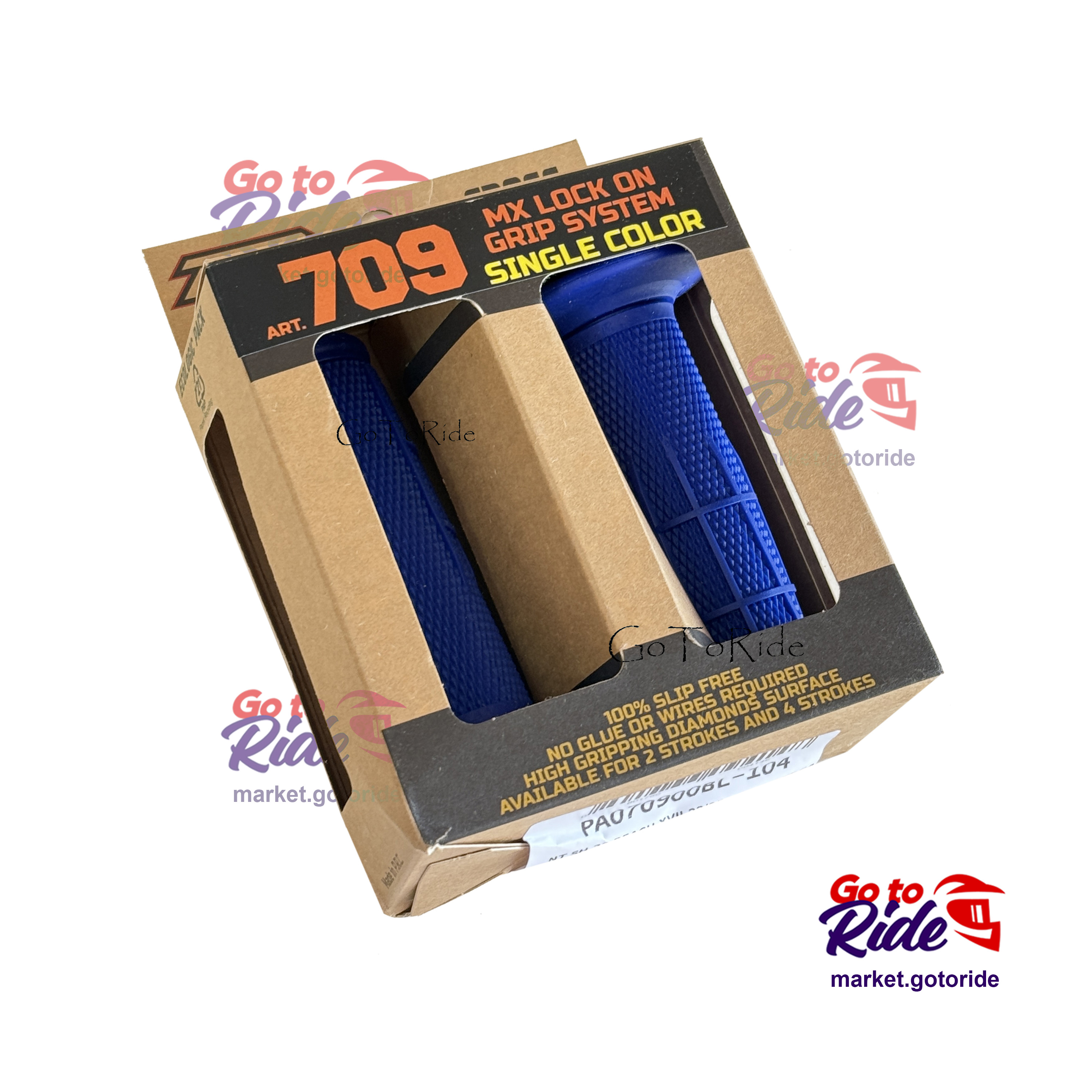 Грипсы Progrip 709-104 Blue +7 различных крепежей тросика ProGrip - мотозапчасть
