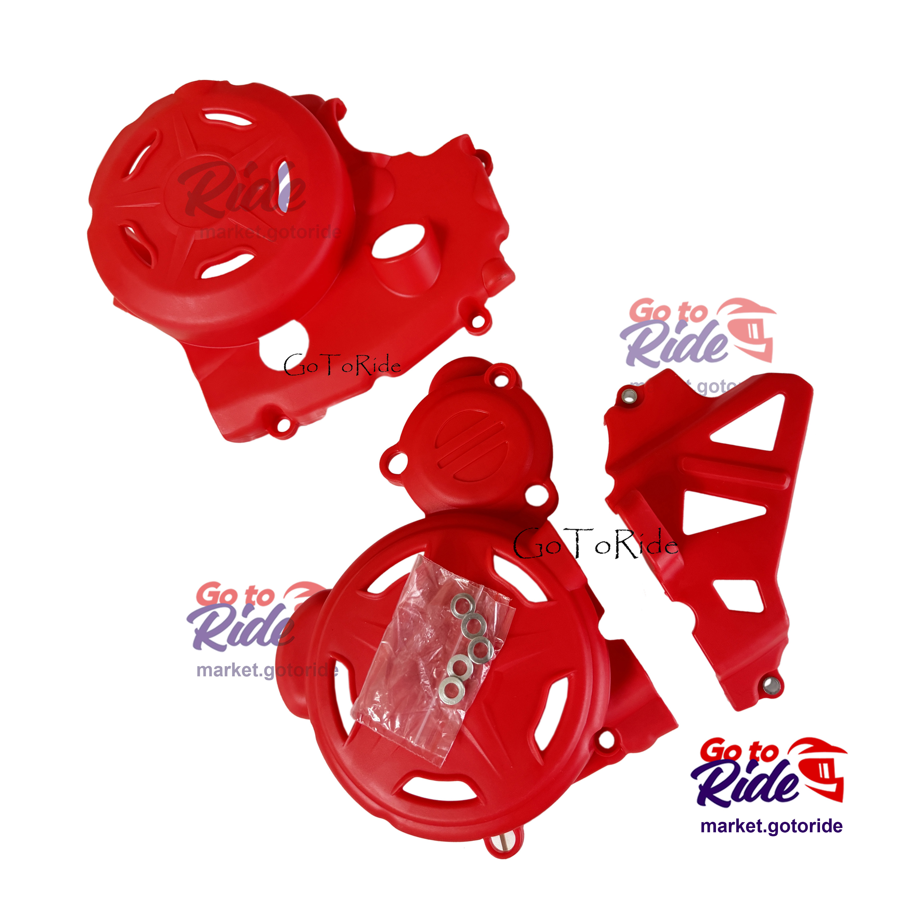 Защита крышек двигателя YBS300 (красная) Loncin - мотозапчасть